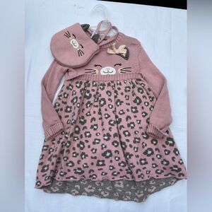 Bapster & Mimi cheetah sweater dress with matching purse size 2T